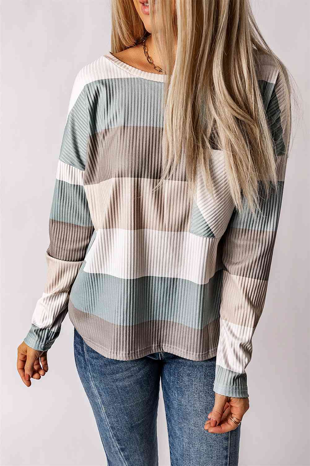 Wide Stripe Top with Pocket